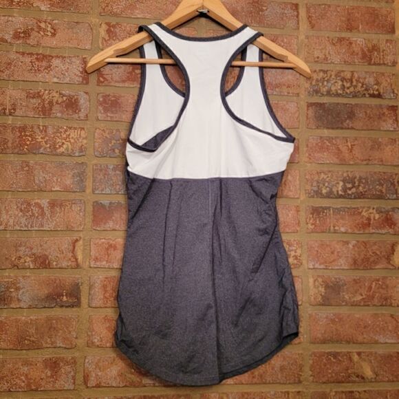 Athleta White Gray Racerback Tank Size XXS - Picture 2 of 3